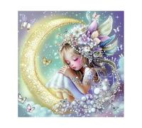 Fantasy Moon Angel Puzzle 1000 Pieces for Adults, Fairy Pearl Crystal Magic Jigsaw Puzzle, Flower Star Butterfly Girl Puzzles