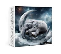 Fantasy Moon Elephant Puzzles for Adults 1000 Pieces, Cozy Animal Art Jigsaw Puzzles, Beautiful Galaxy Stars Impossible Challenging Puzzle