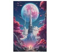 Fantasy Moonlight Tree Jigsaw Puzzles for Adults & Kids 1000 Piece Wooden Jigsaw Puzzle Family Games Birthday Gifts for Challenging Game Precise Interlocking Educational Game Challenge Toy （78×53cm）
