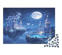 Fantasy Moonlit Magic Castle 1000 Piece Jigsaw Puzzle Paper for Adults Starry Night Theme Puzzle Game for Family Stress Relief Home Decor Gift 70x50cm/1000pcs