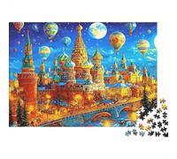 Fantasy Moscow Night 1000 Piece Jigsaw Puzzle Set for Jigsaw Enthusiasts Recycled Cardboard Home Decor Wall Art Festive Brain Challenge 38x26cm/1000pcs
