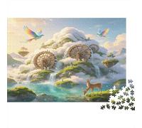 Fantasy Mountain Gear 1000 Piece Jigsaw Puzzle Paper for Adults Cloud Forest Landscape Puzzle Game for Family Home Relaxation Gift 52x38cm/1000pcs