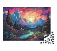 Fantasy Mountain Landscape Colourful Sunset Mountain Valley 1000 Pieces Adult Jigsaws For Adults & Kids Fun Rainy Day Activity 70x50cm/1000pcs