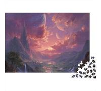 Fantasy Mountain Sunset 1000 Piece Jigsaw Puzzle Jigsaw Puzzle for Adults Paper Puzzle Game for Family Relaxing Gift Home Decor 38x26cm/1000pcs