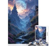 Fantasy Mountain Village Jigsaw Puzzles 1000 Piece for Adults Great Gifts for Games Birthday Present Toy Wall Decor Suitable for People Aged 14 And Above (38x52cm)