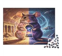 Fantasy Mouse Keyhole 1000 Piece Jigsaw Puzzle Paper for Adults Multidimensional Scene Puzzle Game for Family Focus Relax Home Decor 52x38cm/1000pcs