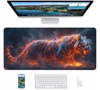 Fantasy Mouse Mat 1200x600x3mm, Tiger Gaming Mouse Pad, Desk Mat with Waterproof Non-Slip Rubber Base, Mousepad for Stable Grip on Smooth Surfaces, Desk Accessories and Office Accessories A-9903