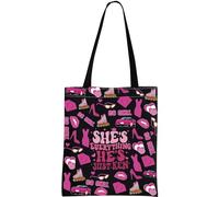 Fantasy Movie Inspired Gift Movie Fans Merchandise Gift She’s Everything He’s Just Ken Tote Bag Pink Princess Accessories Bag (Just Ken Tote EU)