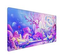 Fantasy Mushroom and Whale Gaming Mouse Pad (1000x500mm) | Stitched Edges & Easy-Clean Surface for Home and Office Use