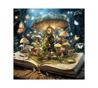 Fantasy Mushroom Book Puzzle 1000 Pieces for Adults, Magic Forest Fungi Plant Jigsaw Puzzles, Vintage Nature Butterfly Tree Puzzles