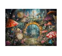 Fantasy Mushroom Clock 1000 Pieces Mini Jigsaw Puzzle for Adults | 52x38cm Cardboard, Living Room Decor, Durable Structure, Birthday Gift, Mind Relaxation