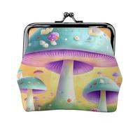 Fantasy Mushroom Coin Purse.Double Sided Coin Purse for Women, Small PU Leather Card Holder