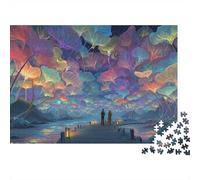 Fantasy Mushroom Forest 1000 Piece Birthday Gift Puzzle for Adults Glowing Ginkgo Pier Couple Premium Thick Sturdy Vibrant Challenging Stress Relief 52x38cm/1000pcs