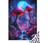 Fantasy Mushroom Forest Adult Jigsaw Puzzle, 1000 Pieces, 52x38cm/1000pcs; Low-dust White Pieces for Sorting; for Relaxed Evenings at The Table