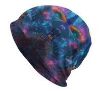 Fantasy Mushroom Forest at Starry Knitted Hat Adult Fashion Slouchy Beanie Lightweight Cap