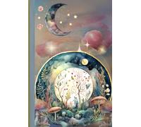 Fantasy Mushroom Garden Pink Moonlit Sky Lined Journal: Beautiful Botanical Aesthetic Design : 6x9 Wide Ruled Lined Notebook