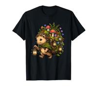 Fantasy Mushroom Hedgehog Lantern Forest Wanderer T-Shirt