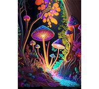 Fantasy Mushroom Jigsaw Puzzles for Adults 500 Pieces Educational Toys Challenging Game 500 Piece Puzzles for Adults for The Whole for Women Gifts for Men