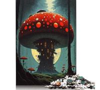 Fantasy Mushroom Jigsaw Puzzles Puzzle for Adults Kids. 1000 Piece Whimsical Challenge Toy Educational Games Home Decoration for Educational Games Gifts 1000pcs (38x26cm)