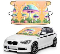Fantasy Mushroom Print Universal Car Windshield Snow Cover, Front Window Protection Cover for SUVs, Trucks & Autos