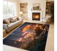 Fantasy Mushroom Rugs - Magic House Fairy Forest Area Rugs for Living Room Bedroom, Washable Non Slip Low Pile Carpet, Patterned Door Mat & Home Decor, 100x150cm QAZ27