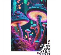 Fantasy Mushrooms 1000 Piece Jigsaw Puzzle Paper for Adults Night Forest Jigsaw Puzzle for Family Home Relaxation 52x38cm/1000pcs