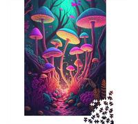 Fantasy Mushrooms Forest 1000 Piece Jigsaw Puzzle Paper for Adults Night Scene Jigsaw Puzzle for Family Relaxing Home Gift 70x50cm/1000pcs