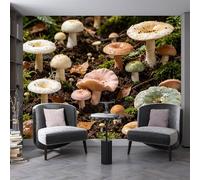 Fantasy Mushrooms Forest Wallpaper Murals, Nature Landscape Forest Woods Non Woven Wallpaper,3D Panoramic Custom Modern Wall Art Wallpaper for Living Room Kitchen Bedroom 250Cm(W) X 175Cm(H)