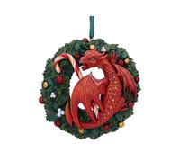 Nemesis Now Anne Stokes Sweet Tooth Dragon Hanging Ornament 9cm, Resin, Red, Anne Stokes Merchandise, Sweet Tooth Dragon Hanging Christmas Decoration, Cast in the Finest Resin, Expertly Hand-Painted