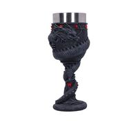 Fantasy & Mythology Black Chinese Dragon Coil Goblet Wine Glass | Goblets & - Resin