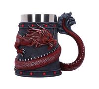 Fantasy & Mythology Dragon Coil Tankard Red 16cm | Tankards | Acotis - Resin