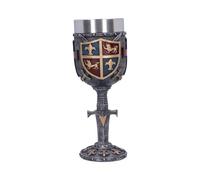 Nemesis Now Heraldic Goblet 20cm, Resin, Silver, Sword and Shield Goblet, Historical Collectable, Medieval Giftware, Removable Stainless Steel Insert, Cast in The Finest Resin, Expertly Hand-Painted