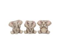 CIME Home Three Baby Elephants Figurine 8cm Grey
