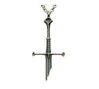 Fantasy Narsil Elven Punk Broken Sword Necklace - A Legendary Piece of Middle-Earth History Pendant Jewelry Cosplay Gift for Men Women, L, Metal, No Gemstone