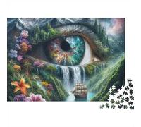 Fantasy Nature Eye 1000 Piece Jigsaw Puzzle Paper for Adults Magic Waterfall Landscape Jigsaw Puzzle for Family Relaxation Focus Home Decor Gift 52x38cm/1000pcs