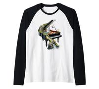 Fantasy Nature Piano Staircase Waterfall Musical Escape Raglan Baseball Tee