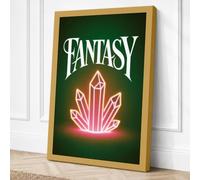 Fantasy Neon Glow Retro Canvas Wall Art Print 30x20 Inch