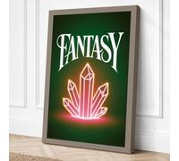 Fantasy Neon Glow Retro Canvas Wall Art Print 36x24 Inch