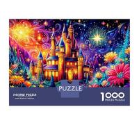Fantasy Night Scene 1000 Piece Jigsaw Puzzle for Women, Men Fairy Castle Flowers Brainteasing Jigsaws Challenge Games Creativity & Gift Giving 52x38cm/1000pcs