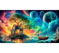 Fantasy Night Scene 1000 Pieces Recycled Paper Puzzle - Great Gift Idea Challenging Home Activity for Adults 38x26/1000pcs