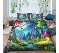 Fantasy Night Scene 3 Pieces Duvet Cover, 3D Printed Bedding Set, Pillowcases, Microfiber Quilt Cover, Easy Care, Anti-Allergic, Soft And Smooth for Kid Teens Boys And Girls Man King（220x240cm）