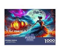 Fantasy Night Scene Challenging Puzzles 1000 Pieces - Cinderella Pumpkin Carriage Moon Magical Elegant for Men And Women Fun And Challenging Family Game Great Gift Idea38x26cm/1000pcs