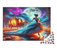 Fantasy Night Scene Premium Cardstock Jigsaw Puzzle Set Cinderella with Pumpkin Carriage Concentration Training for Senior Enthusiasts Indoor Leisure Houseraing Gift 1000 Piece Jigsaw Puzzle 70x50cm/1