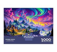 Fantasy Night Scene Puzzles for Adults 1000 Pieces with Anti-glare Surface Jigsaws for Adults Aurora Fantasy Town for Relaxing Activities for Adults And Mindfulness Activities As Mother‘s Day Gift 38x