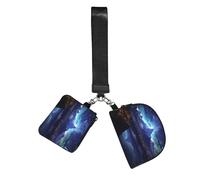 Fantasy Night Scene Wristlet Keychain Wallet Pouch with Strap Double Zipper Small Coin Purse Portable Wrist Bag for Travel Gym Daily Use