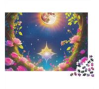 Fantasy Night Sky 1000 Piece Jigsaw Puzzle Paper for Adults Flower Garden Puzzle Game for Family Relaxation Focus Home Decor Gift 38x26cm/1000pcs