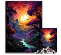 Fantasy Night View 1000 Pieces Puzzles for Adults Challenging Puzzles Ideal for Lover, Perfect Christmas, New Year, Valentine's Gift 1000 PCS(38x26cm)