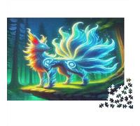 Fantasy Nine Tail Fox Jigsaw Puzzle for Adults 1000 Piece Jigsaw Puzzle Forest Art Style Puzzle Game for Family Paper Puzzle Relaxing Home Decor Gift 38x26cm/1000pcs