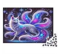 Fantasy Nine Tail Fox Jigsaw Puzzle for Adults 1000 Piece Jigsaw Puzzle Paper Night Sky Scene Puzzle Game for Family Home Decor Gift 70x50cm/1000pcs