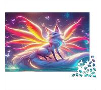 Fantasy Nine Tailed Fox 1000 Piece Jigsaw Puzzle Paper for Adults Magical Colorful Art Jigsaw Puzzle for Family Stress Relief Focus 52x38cm/1000pcs